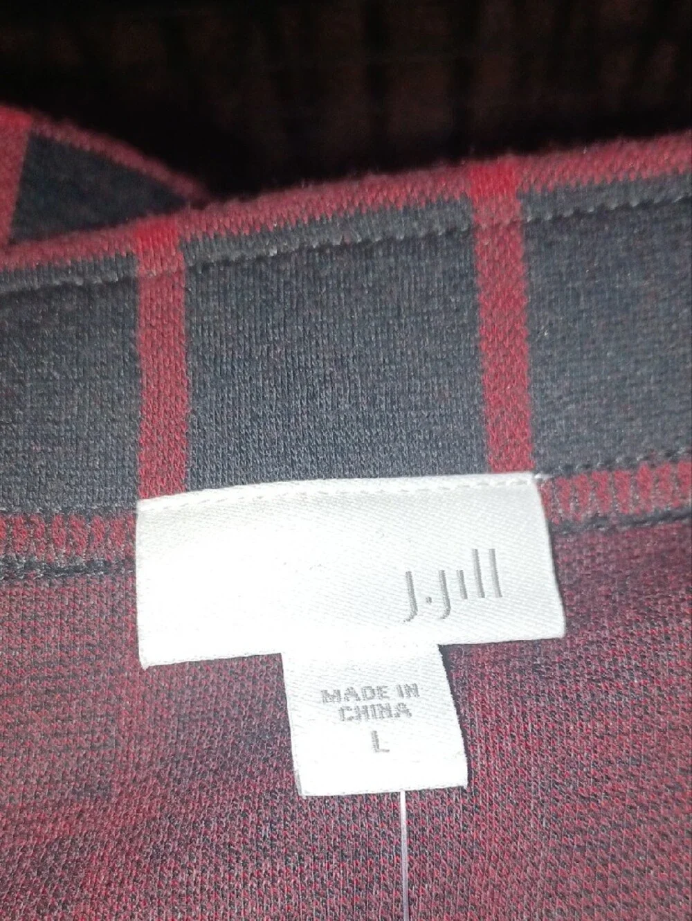 J. Jill Black Pencil Skirt with Red Windowpane Check